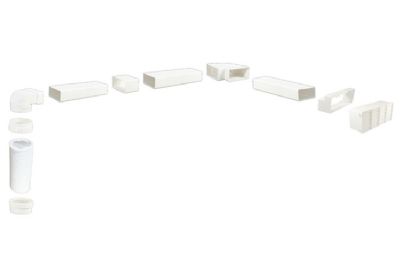 HAFELE SYSTEM 6/6a, 150mm WHITE AIRBRICK OUTLET 3m RIGID/FLEXIBLE DUCTING SET with BROWN BRICK OPTION, 565.30.724